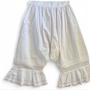 Edwardian Cotton Bloomers with Lace Trim